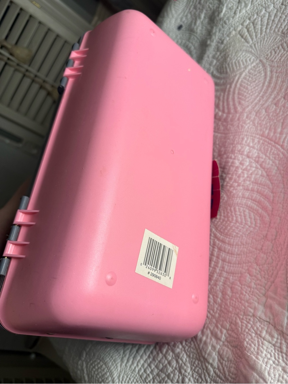 Vintage 80s 90s Caboodles 2630 Pink Gray Purple Makeup Case Kmart Tag - Picture 7 of 9